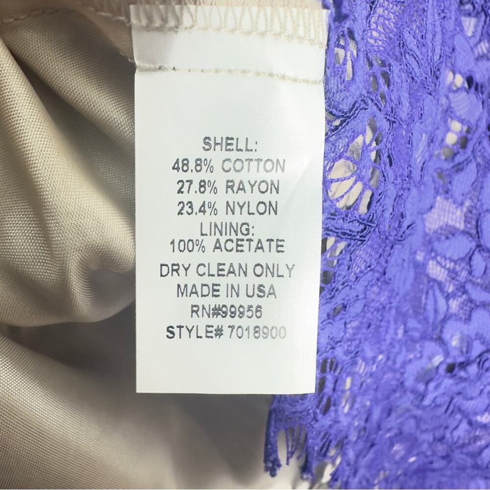 Anthropologie Shoshanna Sierra Lace Dress Size 8 Violet Sleeveless V Neck - Picture 6 of 6